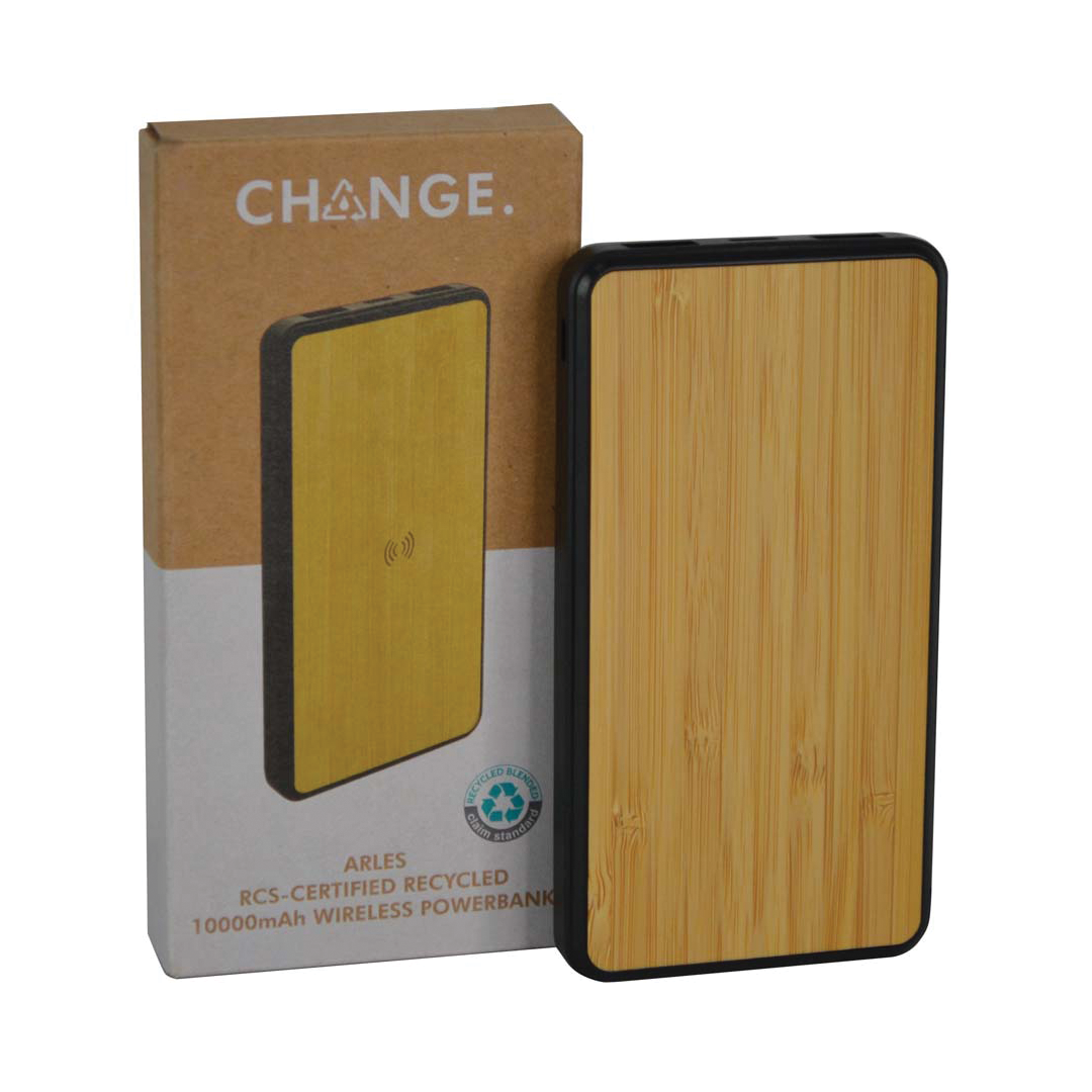Recycled 10000mAh Wireless Powerbank