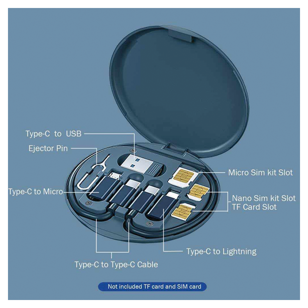مجموعة الكابلات المتعددة المعاد تدويرها - أزرق