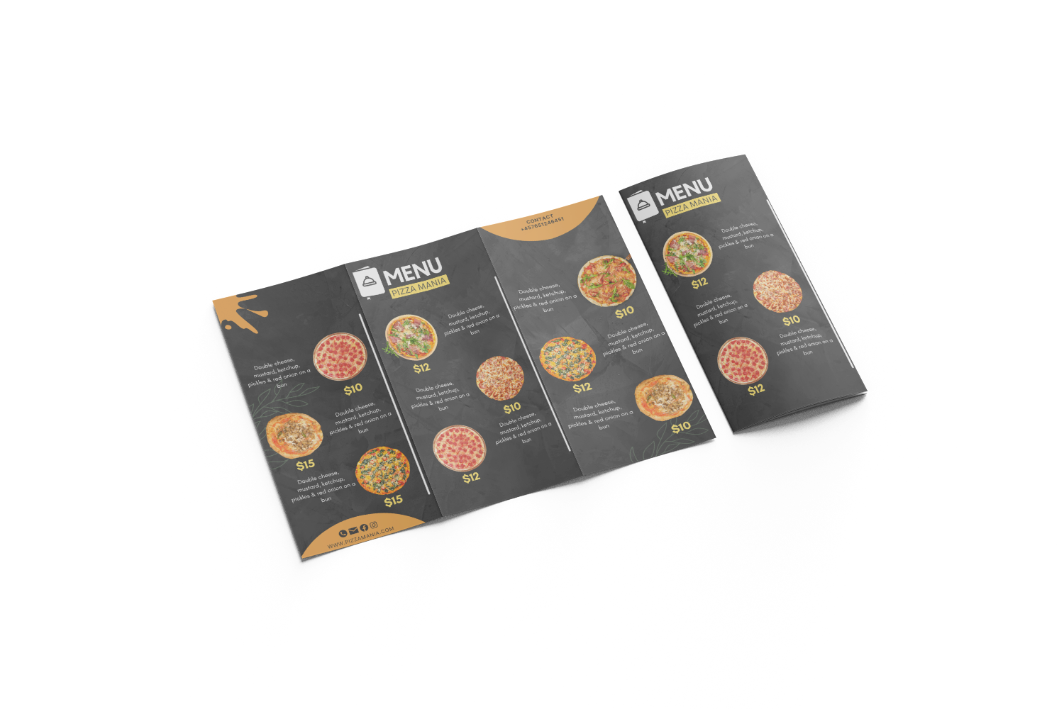trifold brochure for food menu design #15