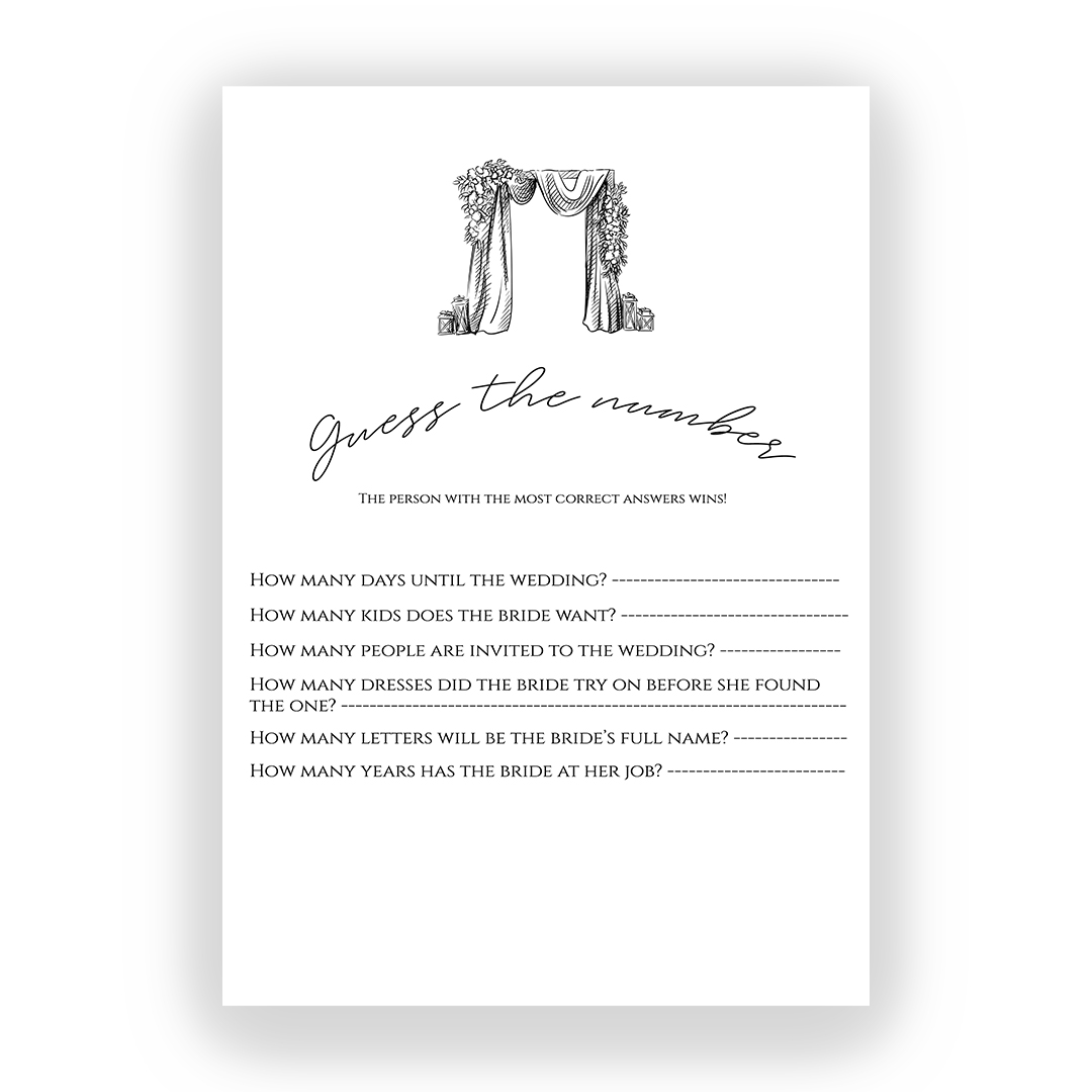 مسابقات مطبوعه من مجموعة Bridal shower