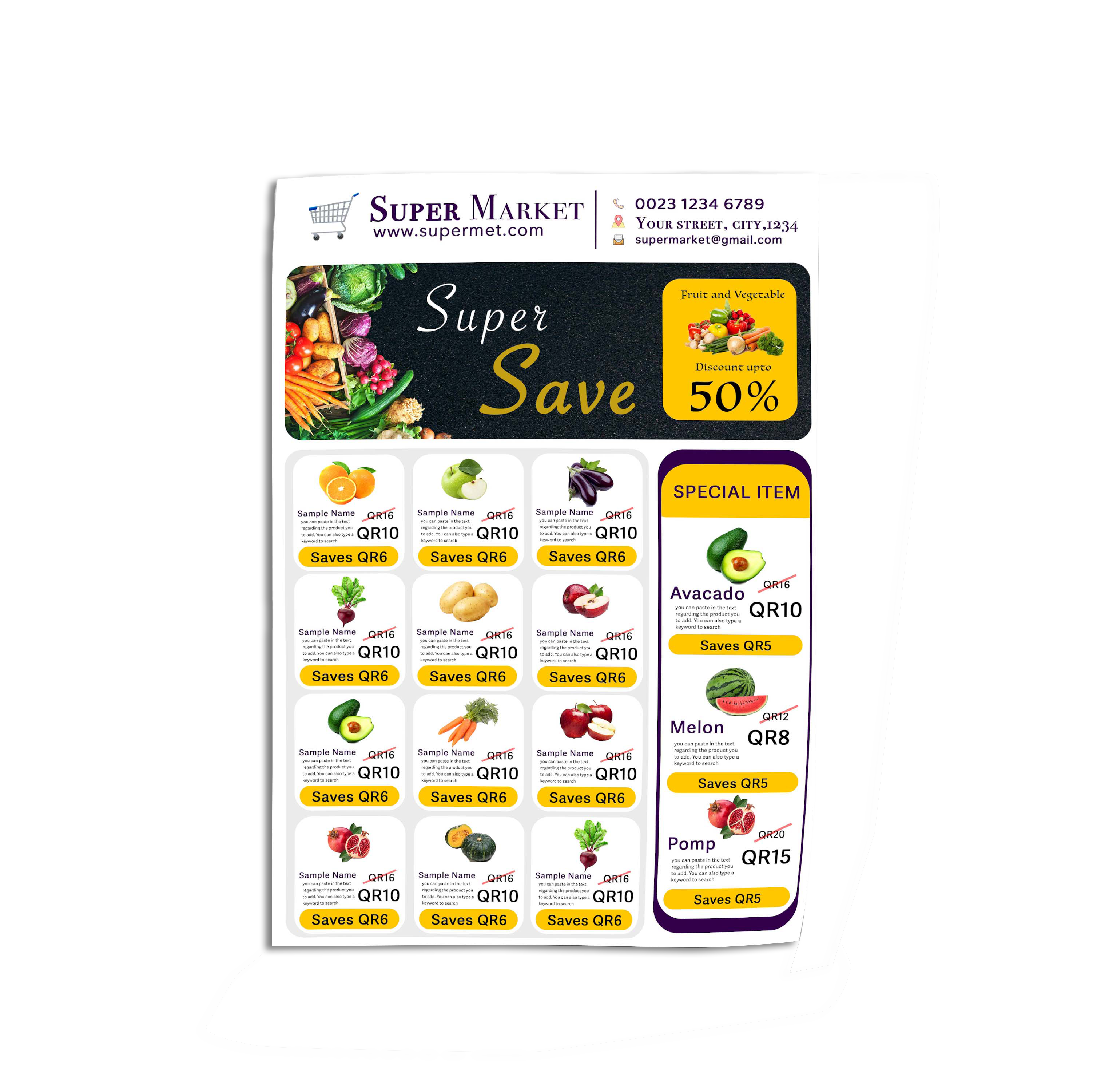 Supermarket commercial poster design #18