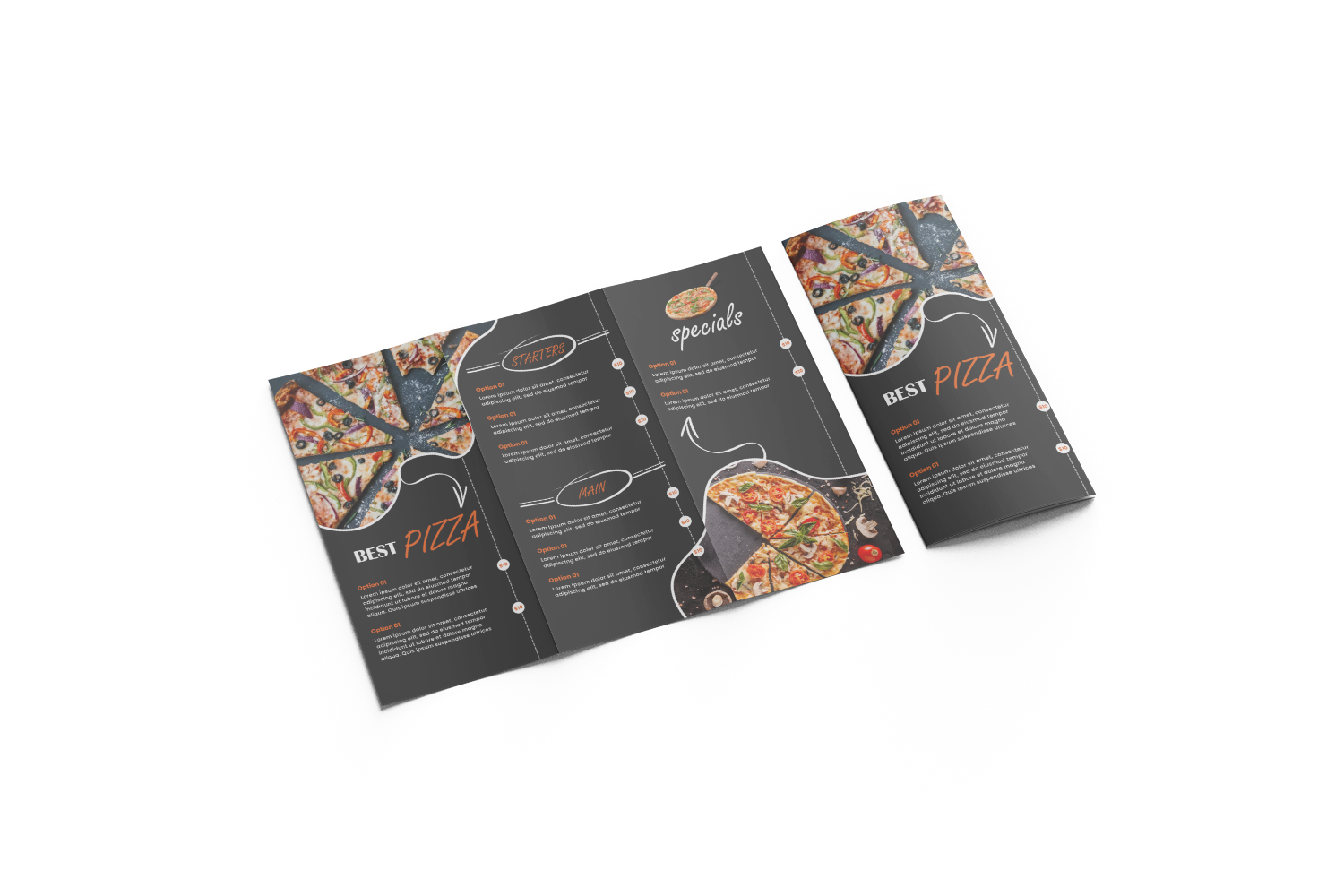 trifold brochure for food menu design #14