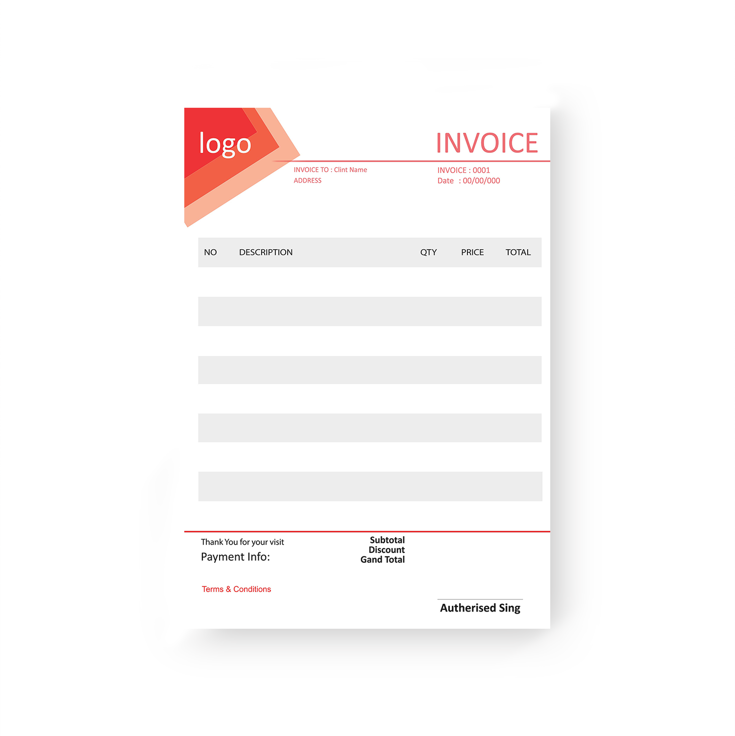 Commercial invoice design #16