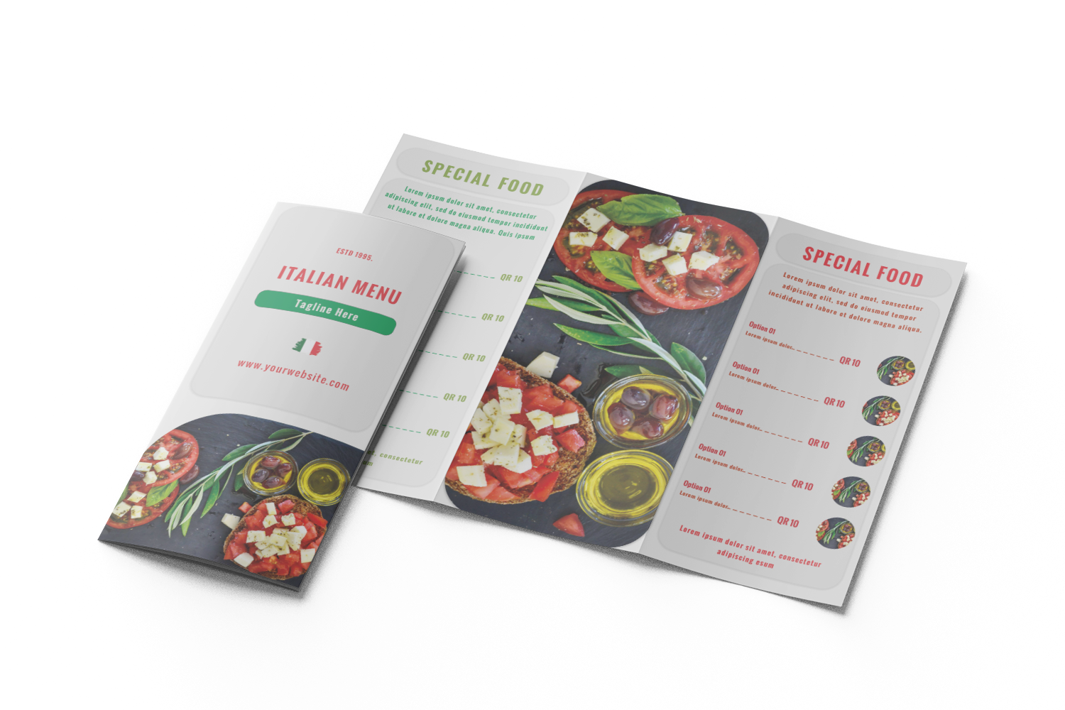 trifold brochure for food menu design #13